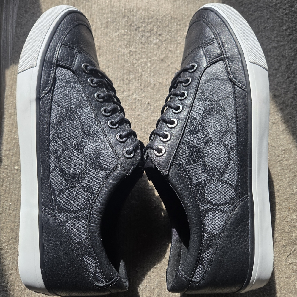 Coach Men’s Black Signature Low-Top Sneakers